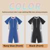 2024 Children's Sporty One-Piece Swimsuit - Medium/Large, Slimming, Belly-Covering, Short-Sleeved for Diving & Hot Springs