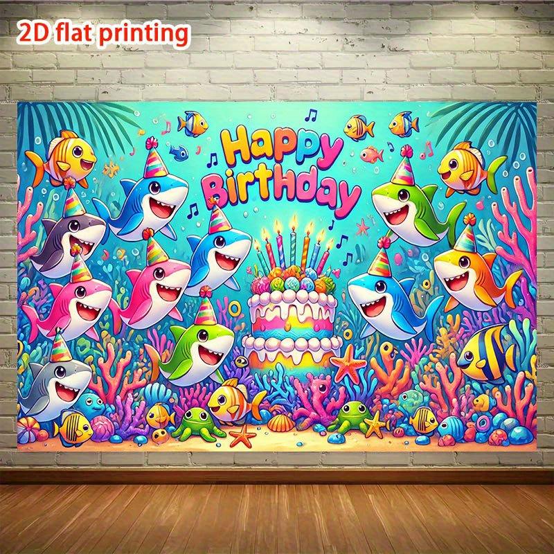 2D plane happy ocean birthday banner festive background birthday celebration cheerful design ocean theme
