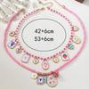 Dopamine Color Print Love Beach Vacation Pearl Geometric Multi-Element Pendant Necklace