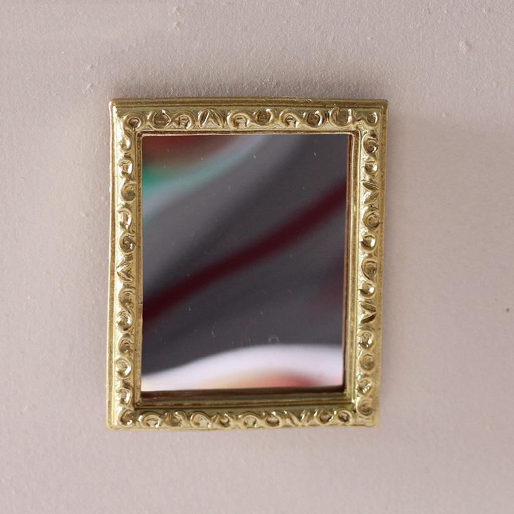 Doll House Decor 1/12 Mini Victorian Tiny Furniture Ornament Dollhouse Mirror Miniature