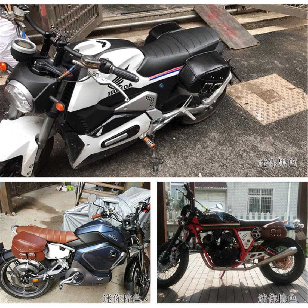 Universelles Mini-Paar Motorrad PU-Leder Seiten-Sattel-Gepäcktaschen Metallschnalle