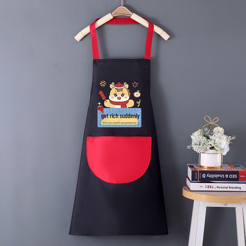 Women's Waterproof PVC Apron with Cooking Sleeves - Oil-Proof, Customizable, Half-Length Waist Design