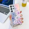 Flowers Suitable for Samsung S25ultra Mobile Phone Case S24Plus Electroplated Laser A56 with Pearl Bracelet Protective Cover