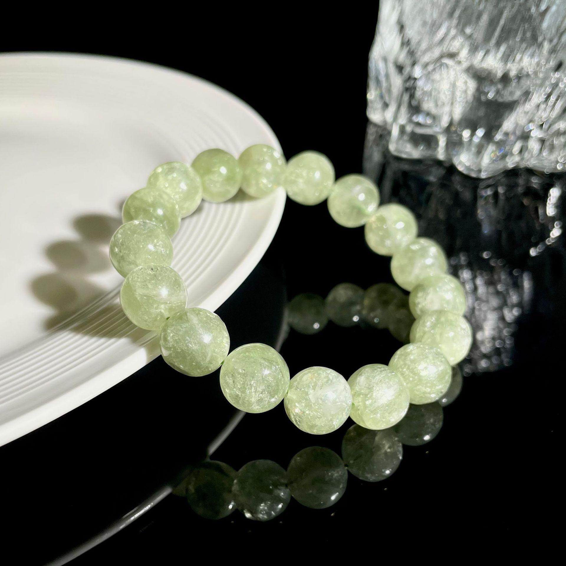 Браслет из натурального изумруда зеленого цвета старой добычи, круглые бусины 8mm