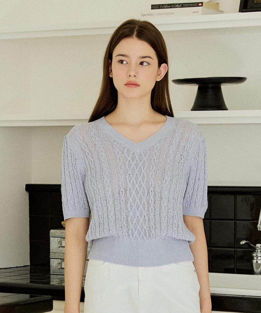 YUPPE Fisherman Puff Knit_Sky Blue