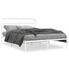Metal Bed Frame with Headboard White 135 x 190 cm