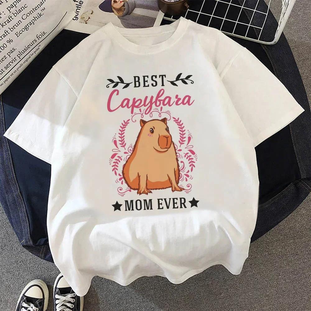 Cute Capybara Clothing T-Shirt Women Vintage T Shirt Casual Anime Top Tees T Shirt Manga Women Female Graphic Tee