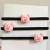 Confezione da 3 Elastici per Capelli Maialino Cartone Animato Morbidi Elastici Scrunchies con Adorabile Design Animale per Donne Ragazze Bambini Uso Quotidiano