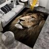 Realistic Lion Head Portrait with Majestic Mane Print Rug Design Brown Yellow Style Suitable for Use As an Anti-slip    for    Room and Bedroom Sofas