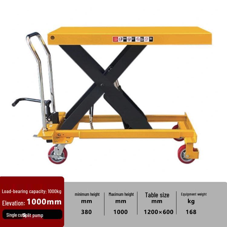Electric Foot-Operated Platform Cart: Compact Manual Hydraulic Lifting Trolley for Warehousing