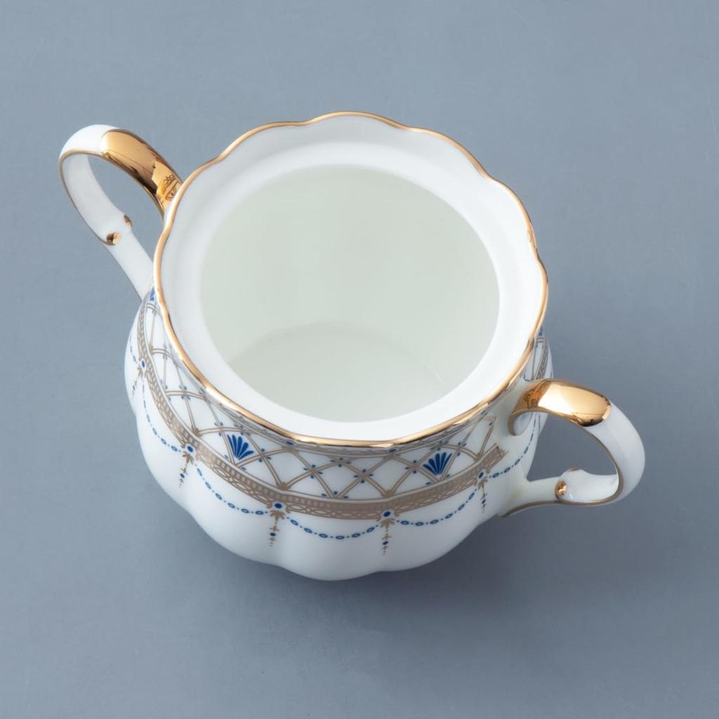 NARUMI Prima Donna Sugar Pot, 13cm, Gold, Made in Japan, Stylish, Gorgeous, Elegant, with Lid, Gift Boxed, 52476-4213