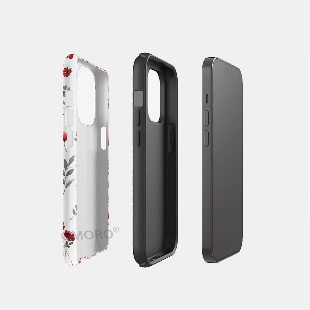 Double-layer Processed French Rose Floral MagSafe Magnetic Suction iPhone17 Mobile Phone Case Anti-drop Protective Case