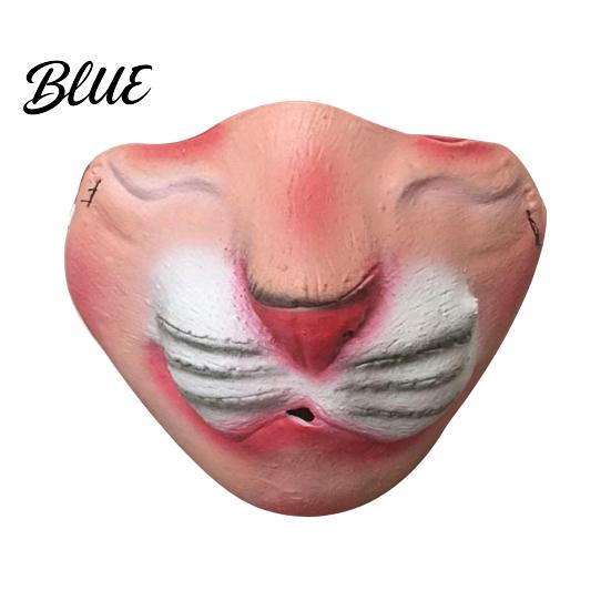 Lightweight Holiday Prank Adults Scary Halloween Face Half Gear Latex Masque for Horror Party Funny Character Adults with Elastic