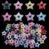 10pcs Acrylic Star Beads Plated Color Hollow Loose Spacer Bead For Jewelry Making DIY Necklace Bracelet Phone Key Chain Supplies