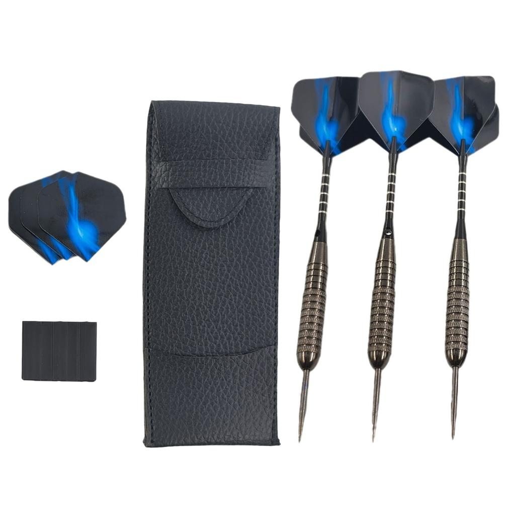 3 Stück Steel Tip Dart Professionelles Metall Dart Set mit Metallschäften und 3 Flights und Darttasche für Enthusiasten
