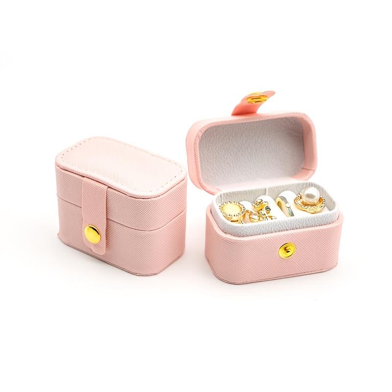 Light Luxury Mini Jewelry Box, Portable Dustproof Ring & Earring Storage Case for Travel and Home Use