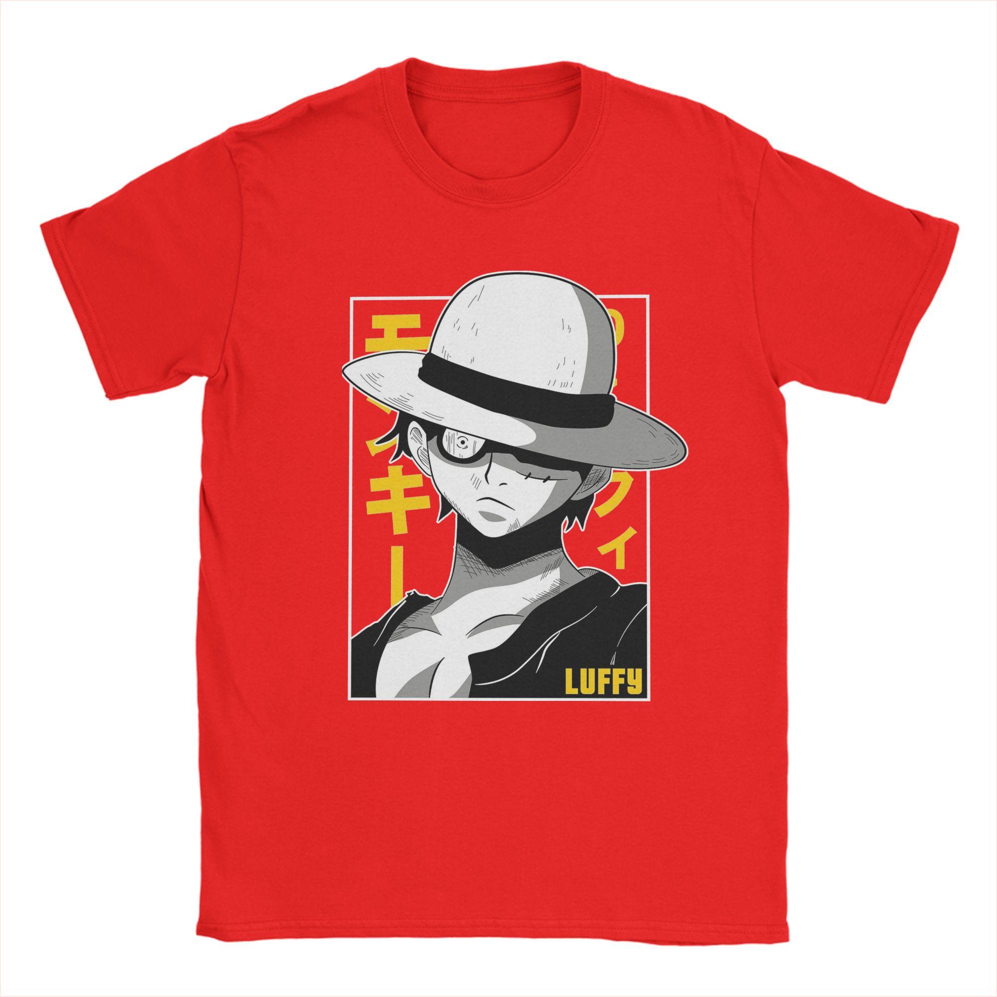 

Monkey D luffy T Shirt for Men Pure Cotton Leisure TShirt O Neck Ones Pieces Tees Short Sleeve Clothes Gift Idea S