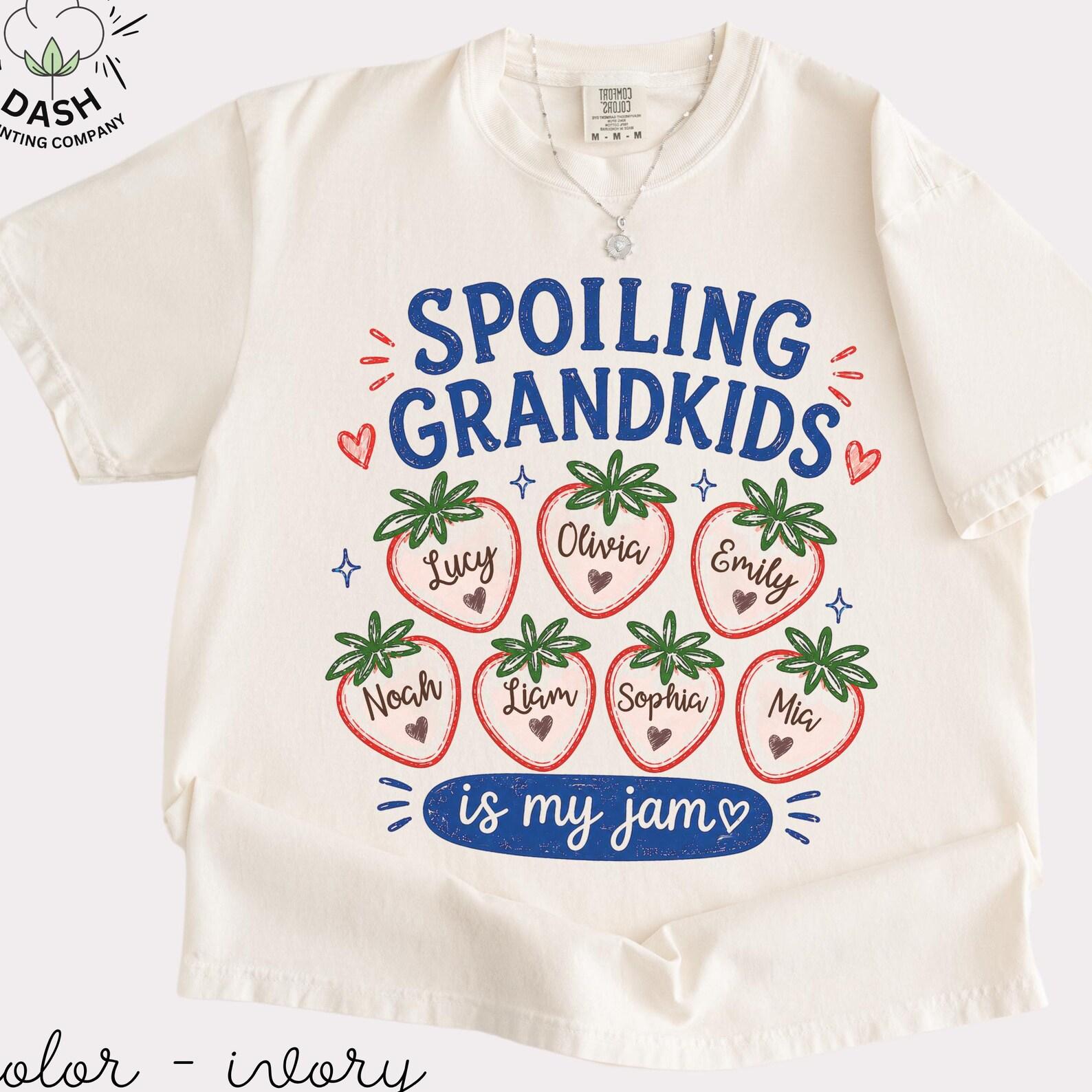 Custom Grandma Shirt with Kids Names, Personalized Nana Birthday Gift, Grandkids Name Shirt, Mother s Day Gift for Grandma, Mimi Grammy Tee 150