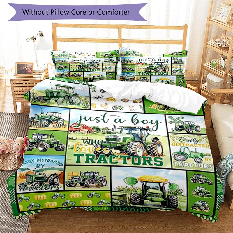 3pcs Truck Bedding Set Duvet Cover Closure Includes 1 Duvet Cover & 2 Pillowcases, Soft and Comfortable for All Seasons.