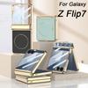 Magnetic Hinge Wireless Charge Case for Samsung Galaxy Z Flip 7 Plating PU Leather Screen Glass Cover For Galaxy Z Flip7 Case