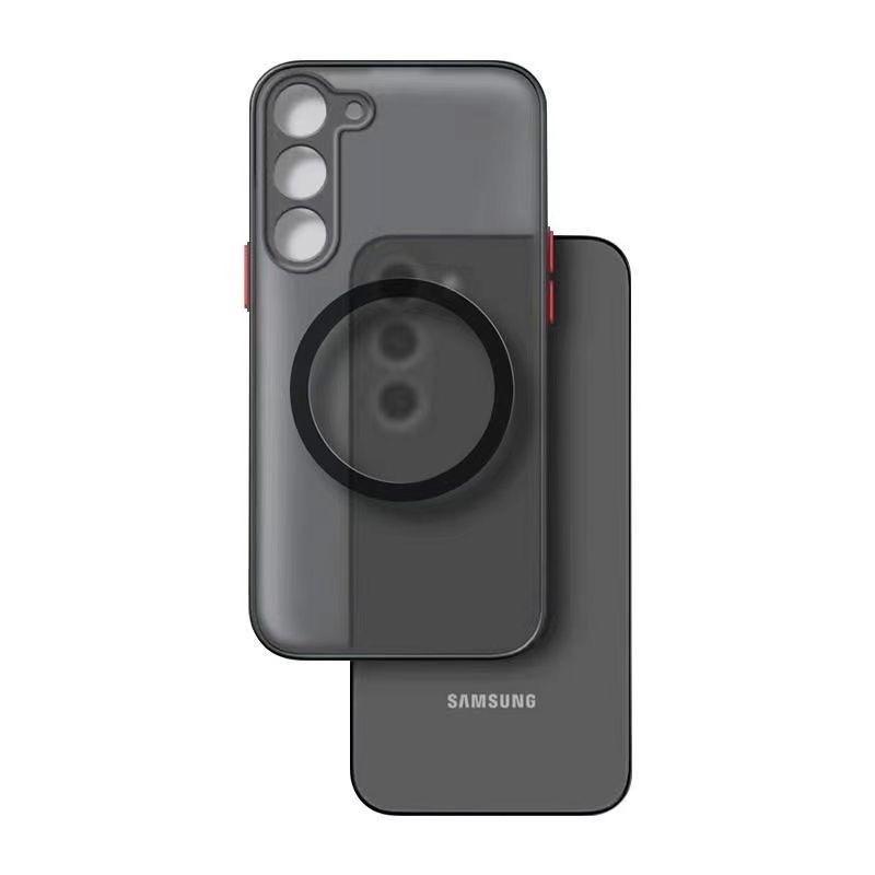 Applicable To Samsung A55A54 Mobile Phone Case S24ultra Protective Case Magnetic Skin Absorbing Contrast Color S10 S9