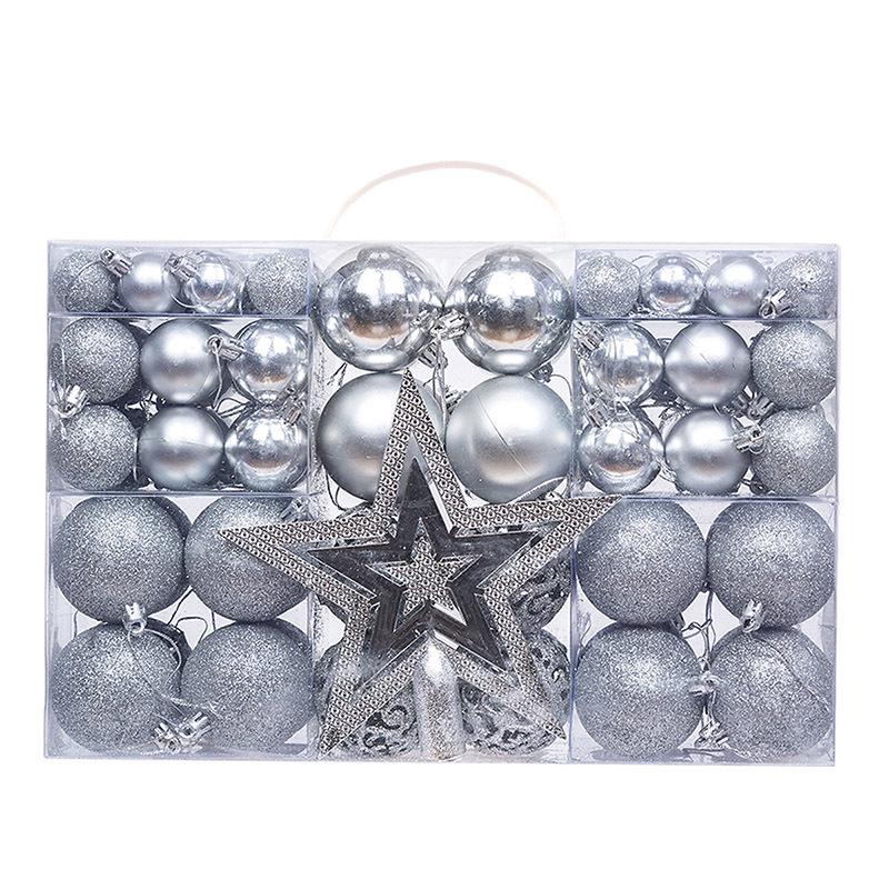 101-Piece Christmas Star Ornament Set: Electroplated Plastic Balls
