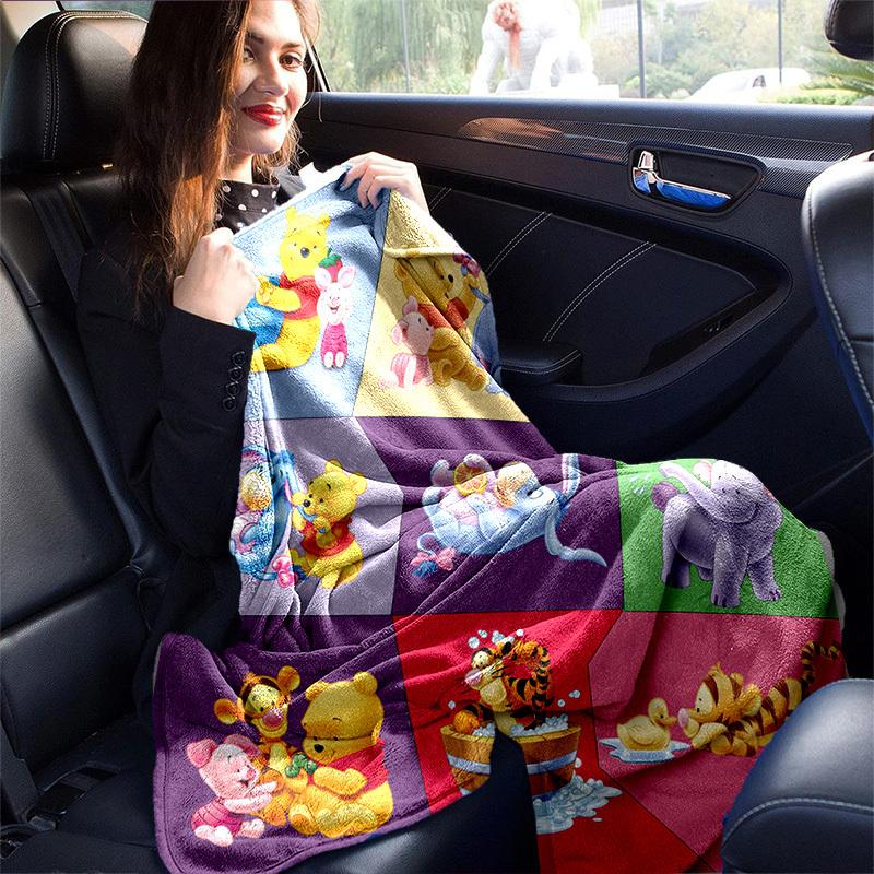 1pc. Cute Winnie The Pooh and Friends Cartoon Blanket, Soft Plush Throw for Room Decor, Perfect Gift for Friends and Family, Multi-Season Us