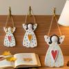 1Pc Silicone DIY Plaster Mold Pendant Hanging Ornament Dot Christmas Tree Heart Faceless Angel