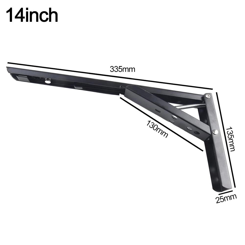 4/8/10/12 Inch Wall Mounted Triangle Folding Angle Bracket Work Bench Table Shelf Bracket Furniture Heavy Support Hardware