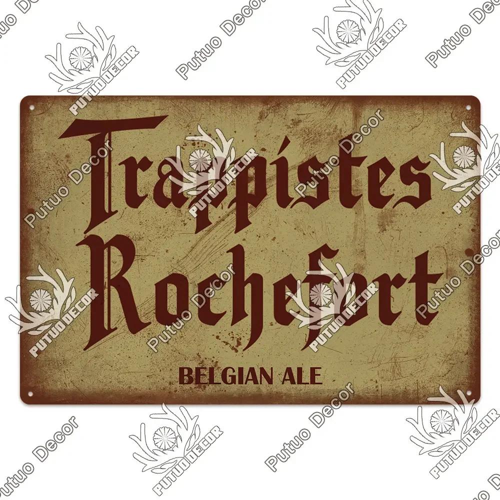 Putuo Decor's Belgium Beer Metal Plaque Retro Wall Art for Pub Bar Man Cave Club Vintage Style Decorative Sign