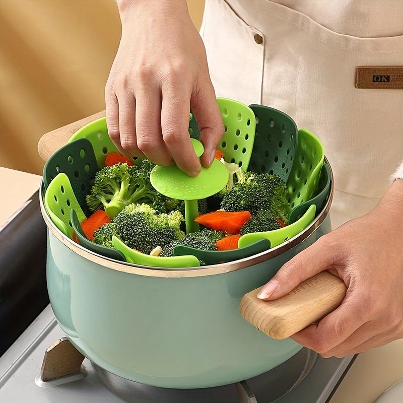 1 Pezzo Silicone Alimentare Pieghevole per Cottura a Vapore | Vassoio a Rete per Frutta/Verdura per Cottura a Vapore - Accessorio da Cucina Salutare