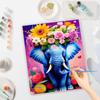 RUOPOTY Frame Diy Paint By Numbers For Adults Beginners Flower And Elephant Animal Wall Art Picture On Numbers For Home Decors