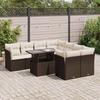 VidaXL Garden Furniture Set with Cushions 9 Pcs Brown Wicker 3326134