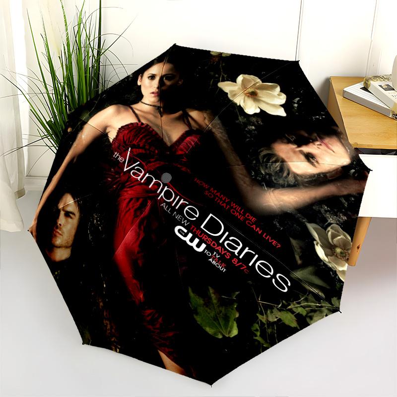 Vampire Diaries Folding Umbrella Durable Travel Printing Gift Umbrella