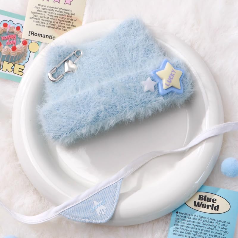 G-Trigger Plush Clothes Set: Cat Ear Knit Hat & Bib Set for 10cm Plush Toys [Oshikatsu Goods] [Item]