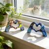 Heart Hands Sculpture Love Heart Hands Gesture Statue for Room Bookshelf Coffee Table Dining Table Centerpiece