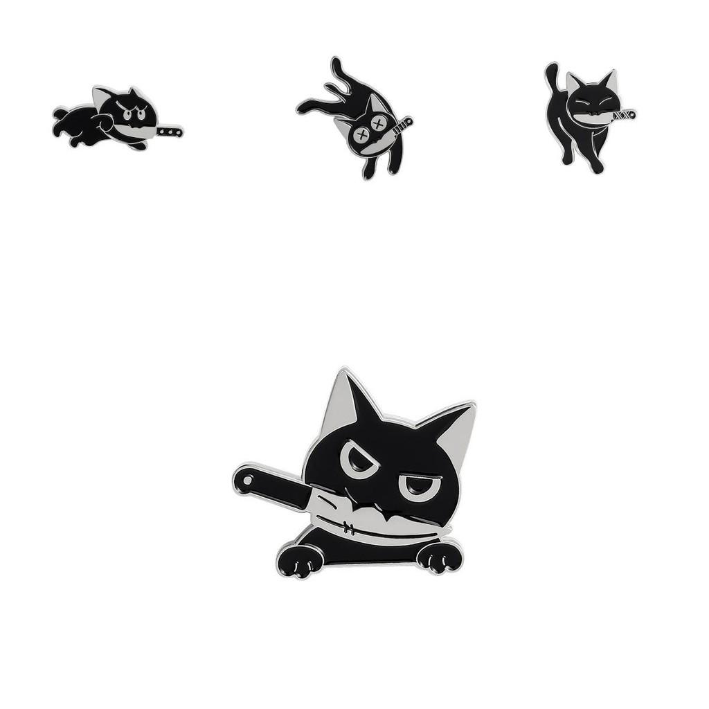 Brooch Playful Cat Unique Black Cat Design Charming Accessory Crafted From Alloy Durable