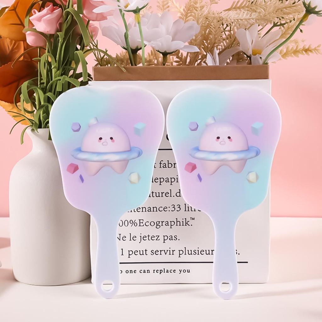 Cartoon Beauty Tooth Mirror: Cute Portable Handheld Mirror with Logo Option, Plastic Desktop Design