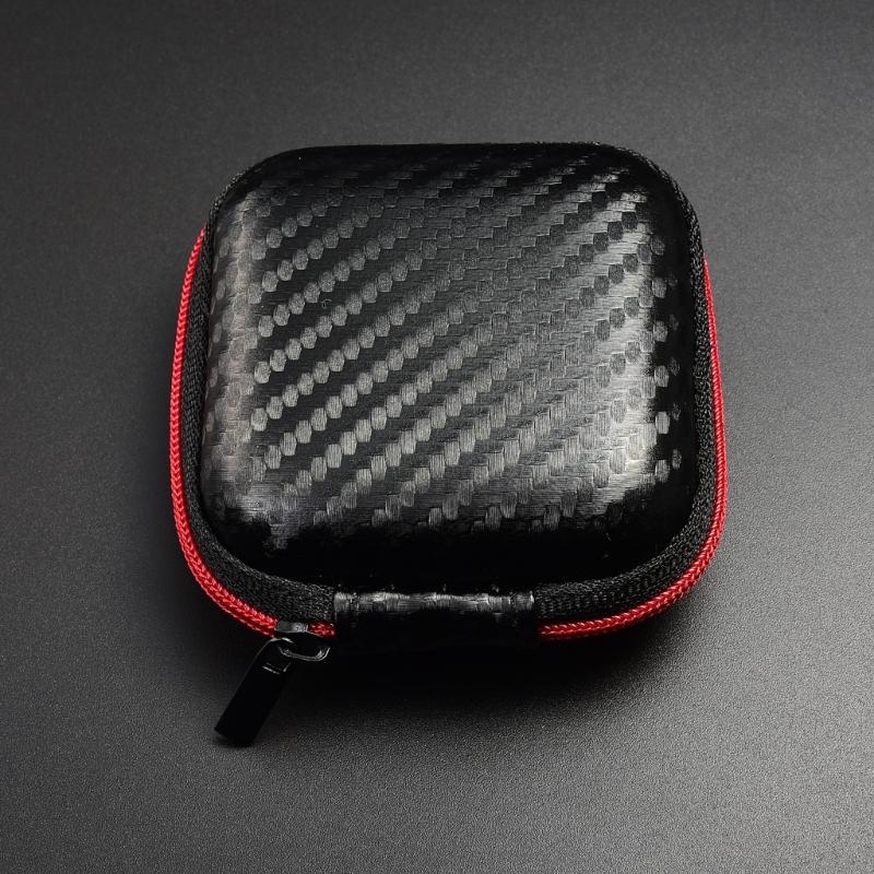 Carbon Fiber Waterproof Carrying Case Storage Pouch Cable Management Bag for Headphones and Chargers