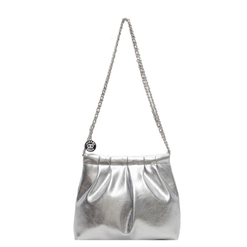 Versatile Popular Bag Women's 2025 New High-end Pleated Shoulder Bag Fashion Chain Crossbody Shoulder Bag Women