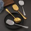 Stainless Steel Serving Shovel Round/Square Head Thicken Buffet Spatula Sturdy Rust Prevention Meal Spoon Restaurant
