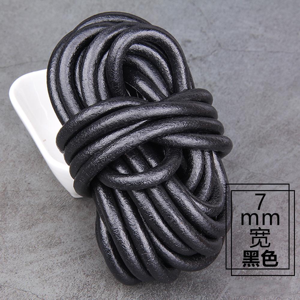 Pure Cowhide Rope Diy Jewelry Accessories, Black, Brown, Natural Round Cowhide Rope, Real Cowhide