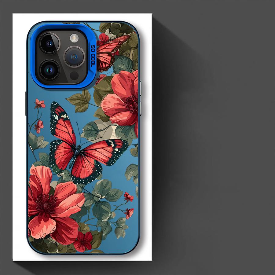 Cartoon-Schmetterlingshülle für iPhone 17 Pro Max 14 Plus Air 13 11 16 12 Pro 15 Handyhülle