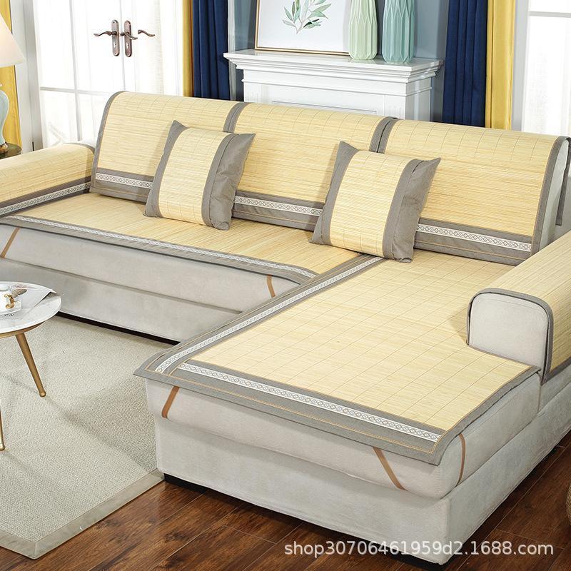 Summer Sofa Cushion Summer Non-Slip High-End Bamboo Mat Cushion Simple Modern Ice Mat Sofa Cover Cover Towel