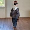 Girls' Fashion Plaid Sweater and Pants Set for Spring and Autumn 2025