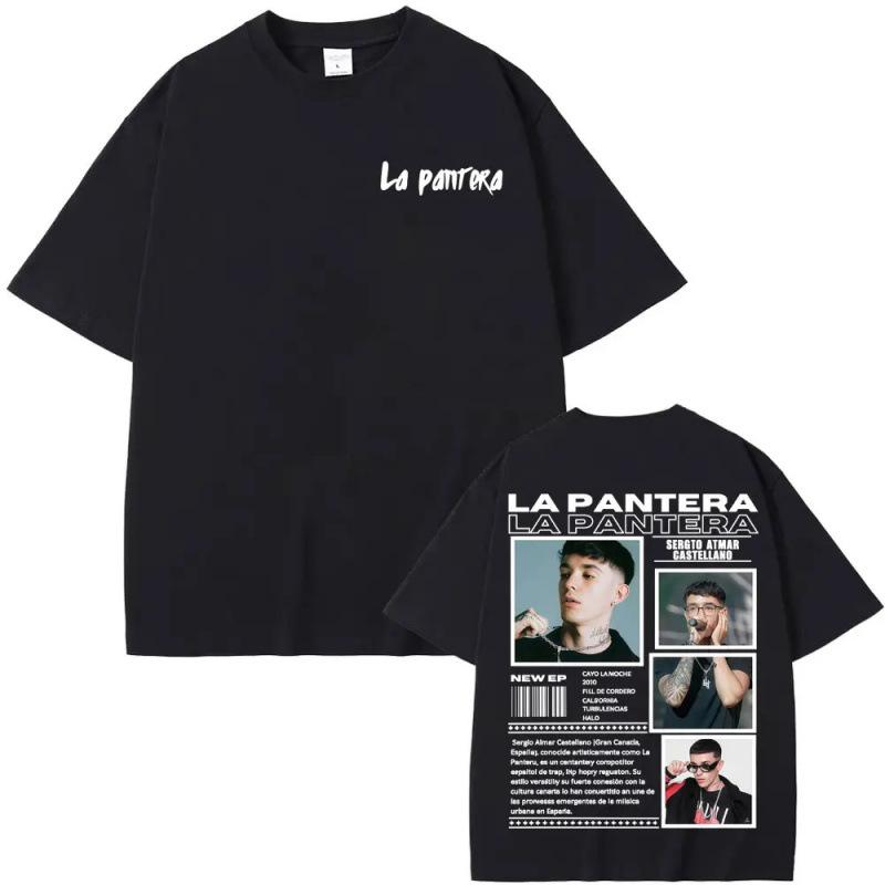 Fashion Personality T-Shirt Singer La Pantera Album Tour 2025 Merch T Shirts S чёрный