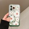 White Floral Folding Holder Stand Phone Case For Iphone 14 Pro Max 13 11 12 14 Plus Soft Silicone Cover Bumper