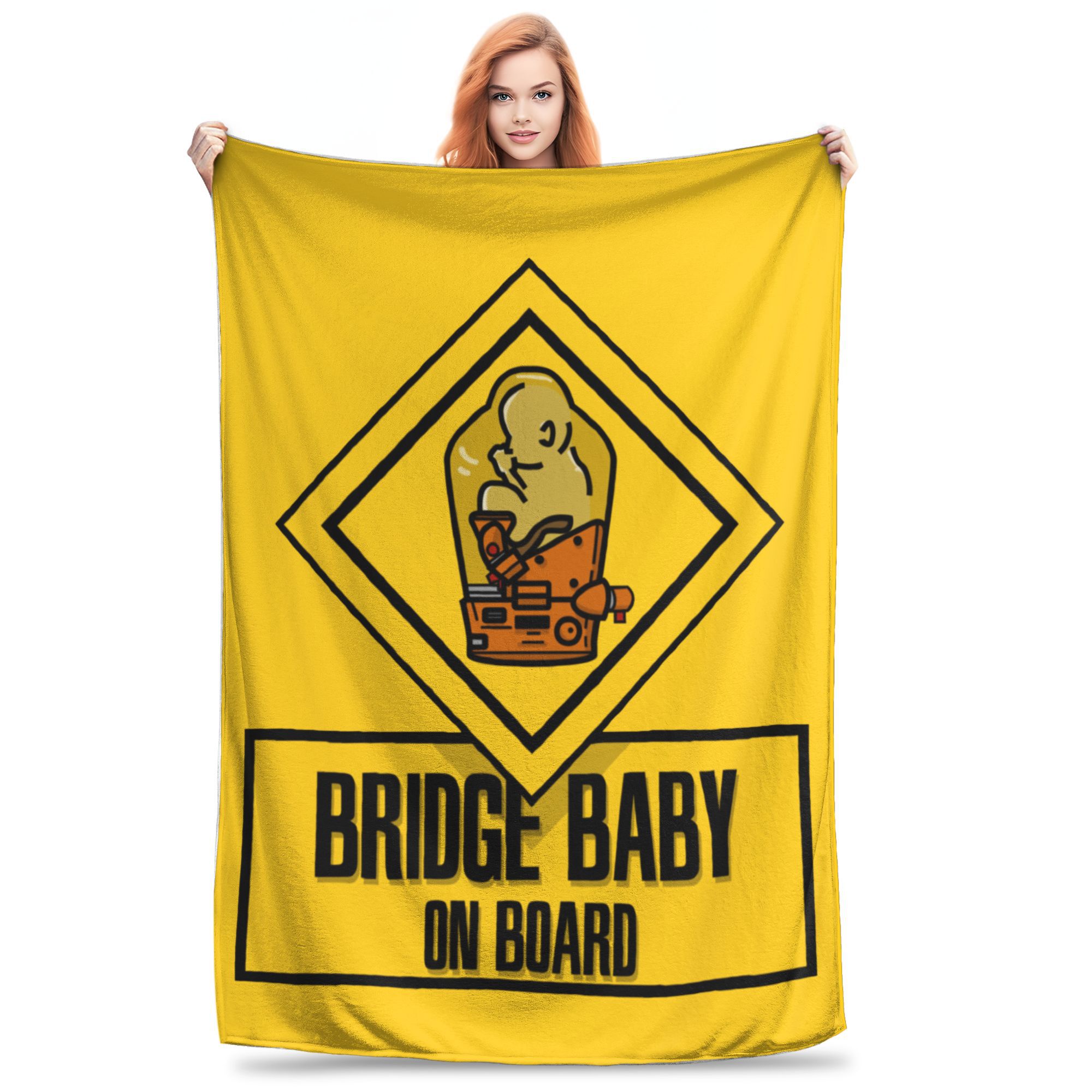 Bridge Baby on Board Wool Blanket Death Stranding Creative Throw Blanket for Bed Sofa Couch 125*100cm Rug Piece, 30x40in