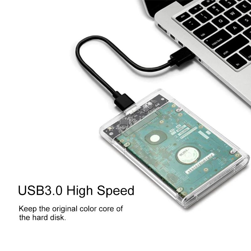 Xiaomi 2.5inch SATA SSD Hard Drive Case USB3.0 HDD Enclosure Transparent Design Transfer Speed Mobile External Housing