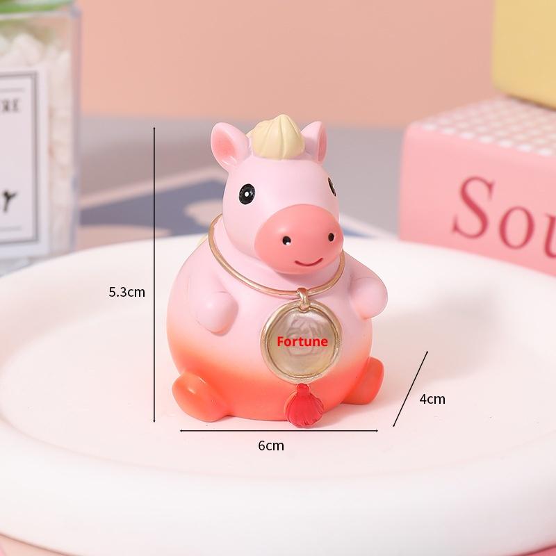 2026  Creative Horse Cute Statue Key Chain Pendant Home Office Desktop Ornaments Funny Toys